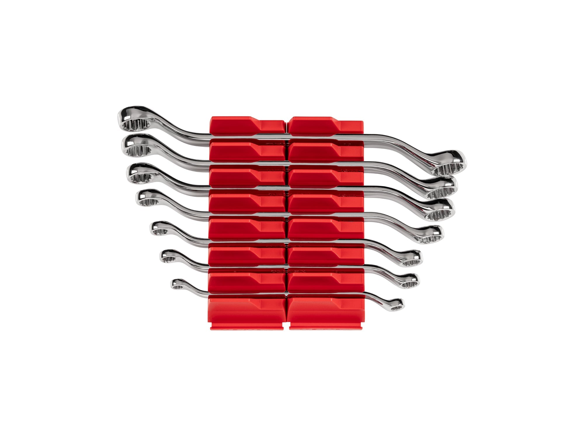 45-Degree Offset Box End Wrench Set with Modular Organizers, 7-Piece (6 - 19 mm)
