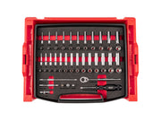 1/4 Inch Drive Shallow and Deep 6-Point Socket and Ratchet Set with Open Top Drawer and Rack, 58-Piece (5/32 - 9/16 in., 4 - 15 mm)