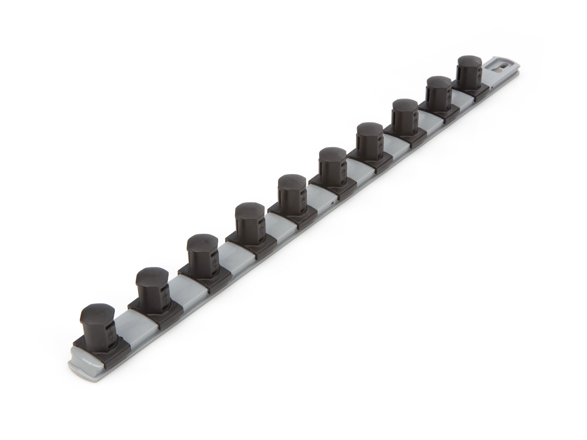3/4 Inch Drive x 18 Inch Socket Rail, 10 Clips (Gray)