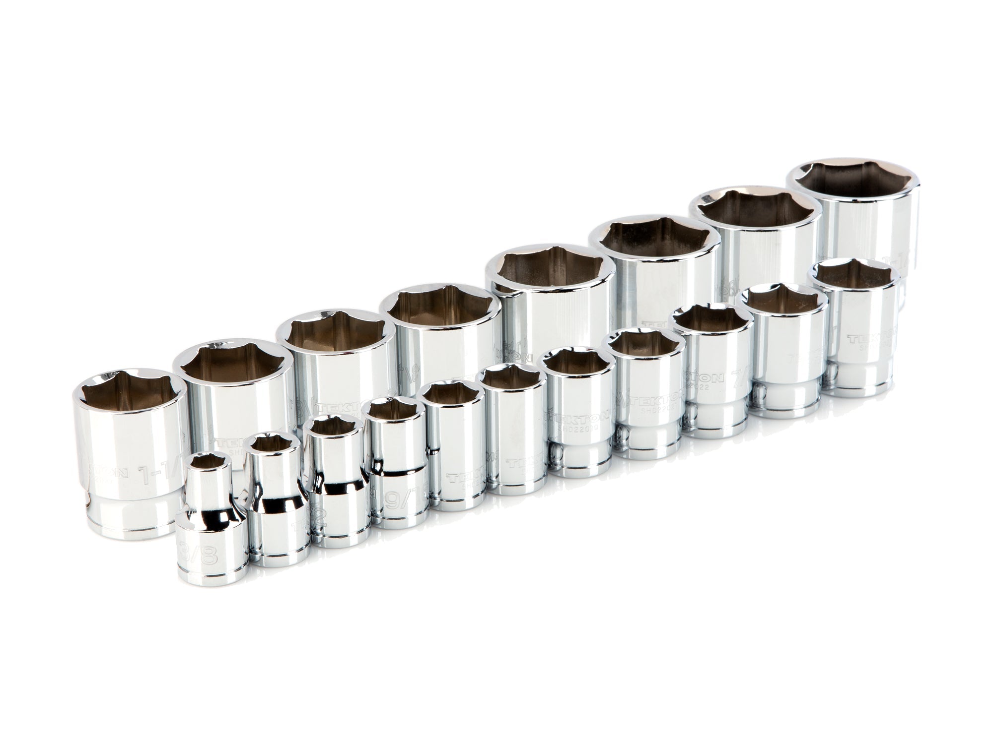 1/2 Inch Drive Shallow 6-Point Socket Set, 19-Piece (3/8 - 1-1/2 in.)