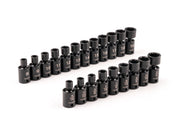 3/8 Inch Drive Shallow 6-Point Universal Joint Impact Socket Set, 21-Piece (5/16 - 3/4 in., 8 - 19 mm)