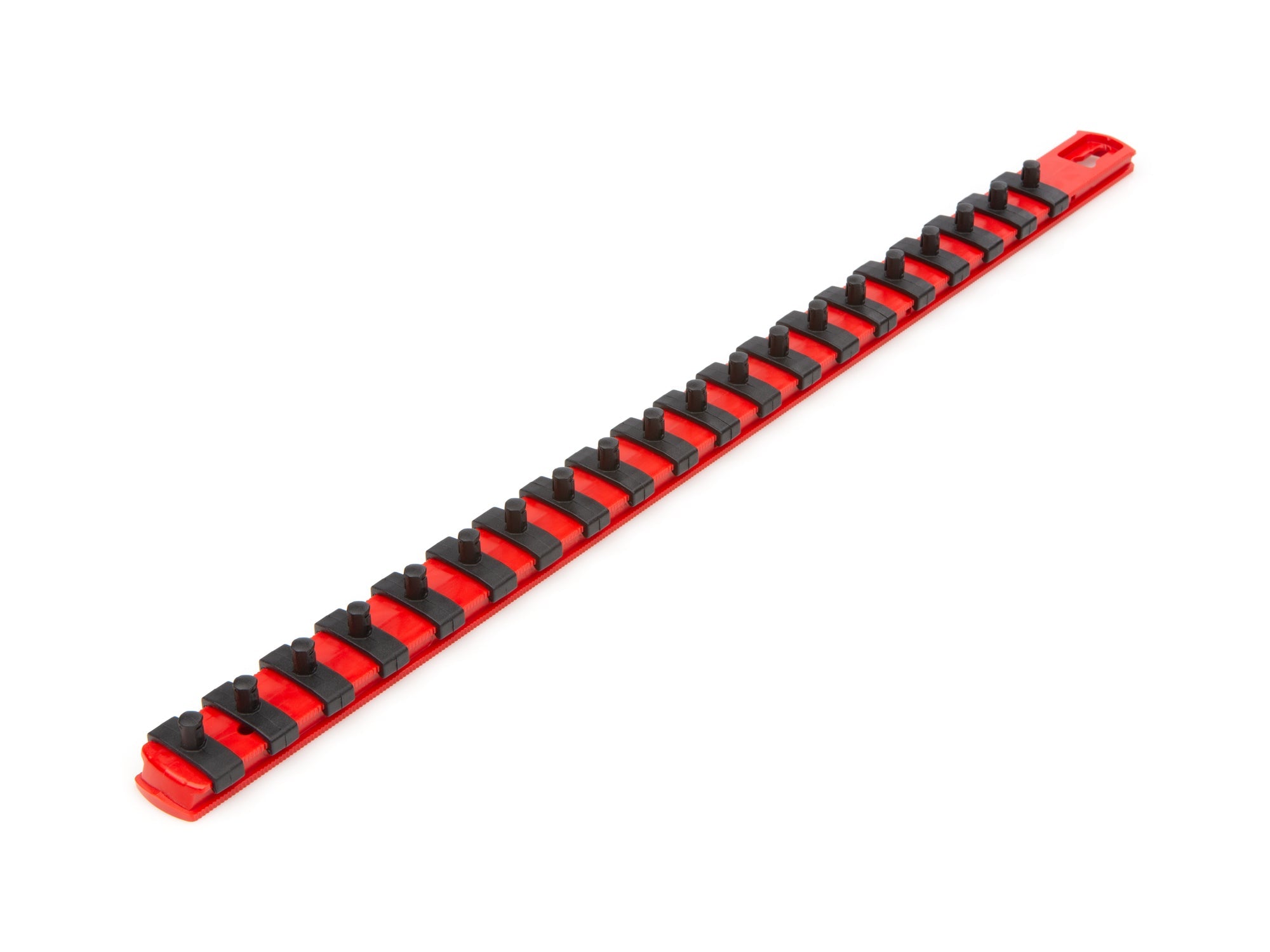 1/4 Inch Drive x 18 Inch Socket Rail, 20 Clips (Red)