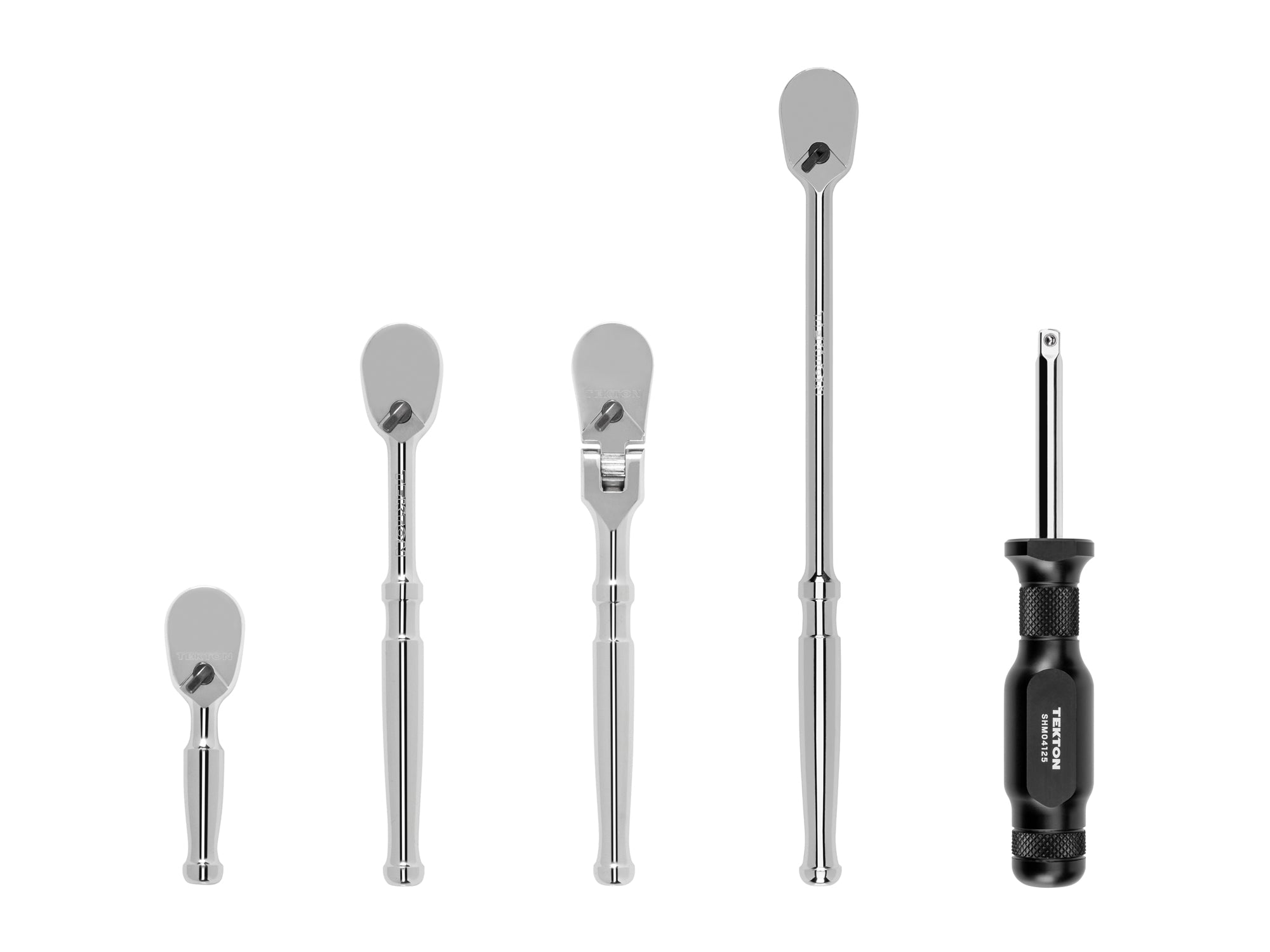 1/4 Inch Drive Non-Quick-Release Ratchet and Spinner Handle Set (5-Piece)
