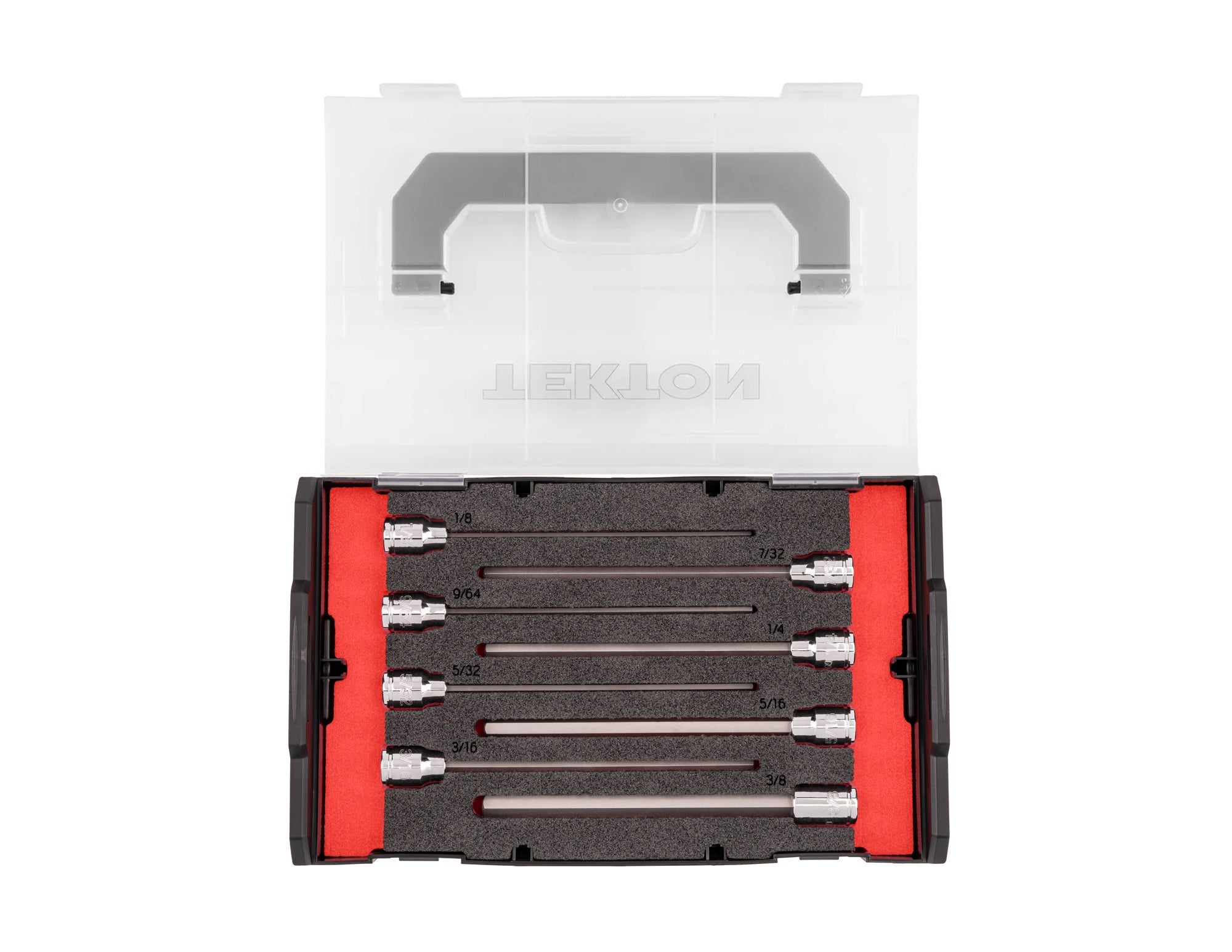 3/8 Inch Drive Long Hex Bit Socket Set with Mini Stacking Tool Box, 8-Piece (1/8 - 3/8 in.)