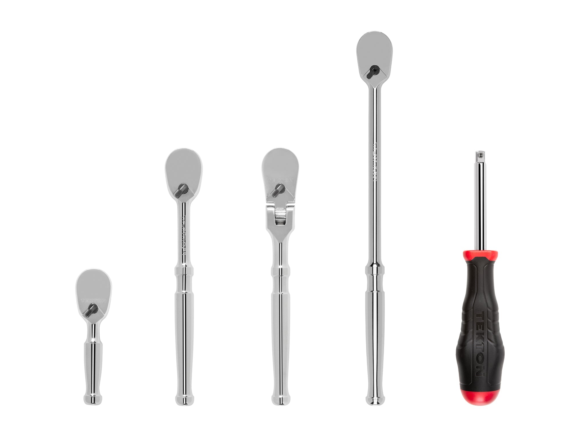 1/4 Inch Drive Non-Quick-Release Ratchet and Spinner Handle Set (5-Piece)