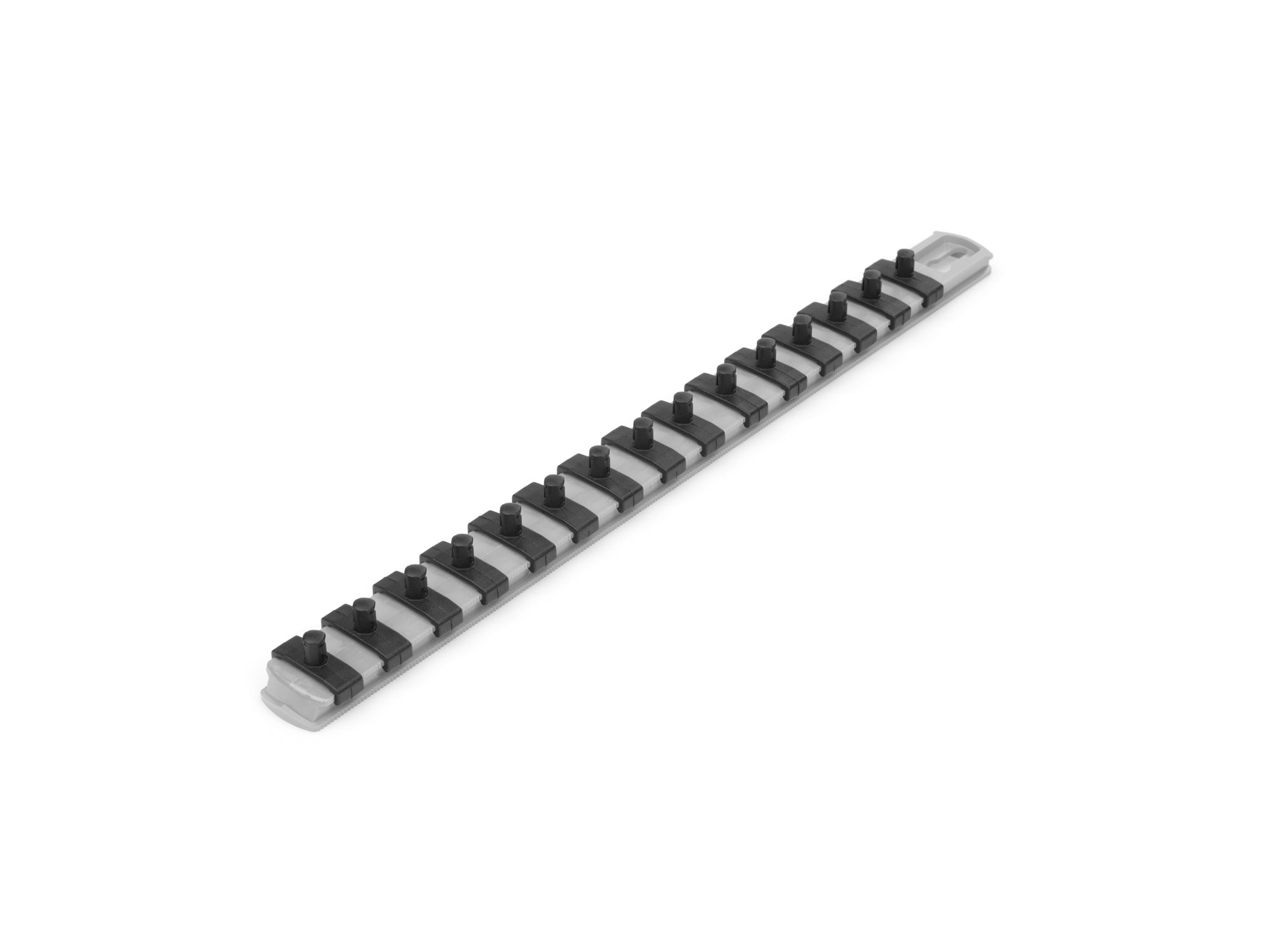 1/4 Inch Drive x 13 Inch Socket Rail, 15 Clips (Gray)