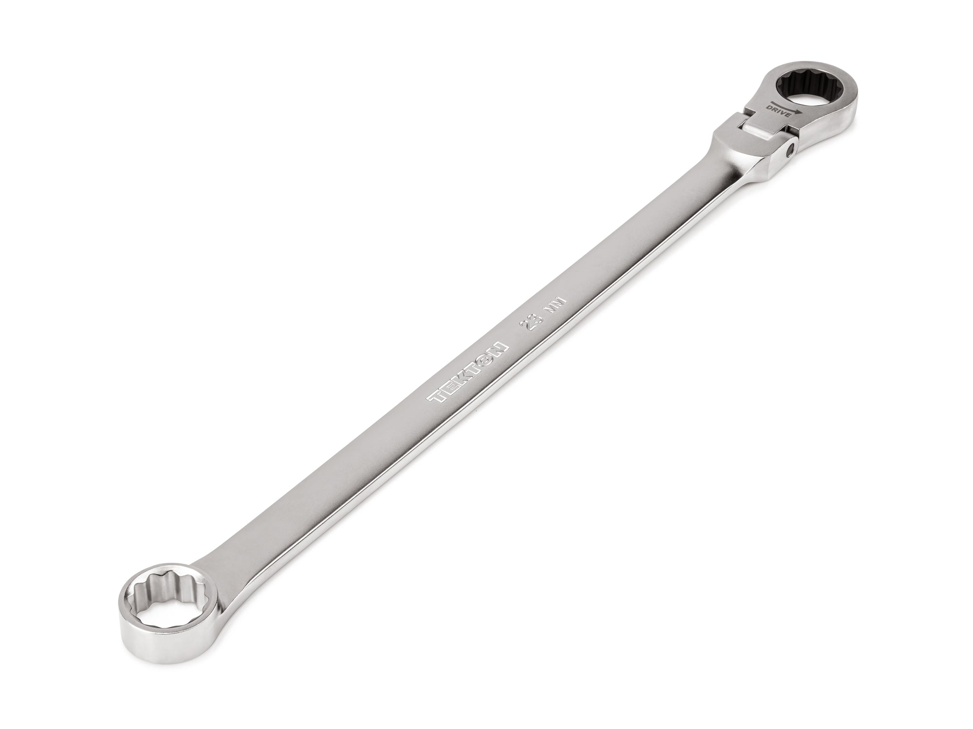 23 mm Long Fixed/Flex Head 12-Point Ratcheting Box End Wrench