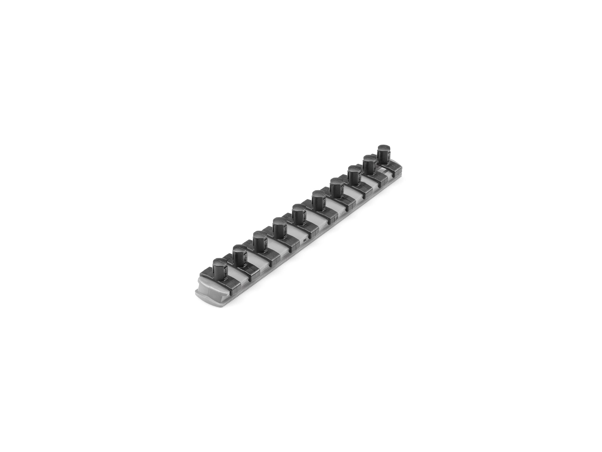 3/8 Inch Drive x 8 Inch Socket Rail, 10 Clips (Gray)