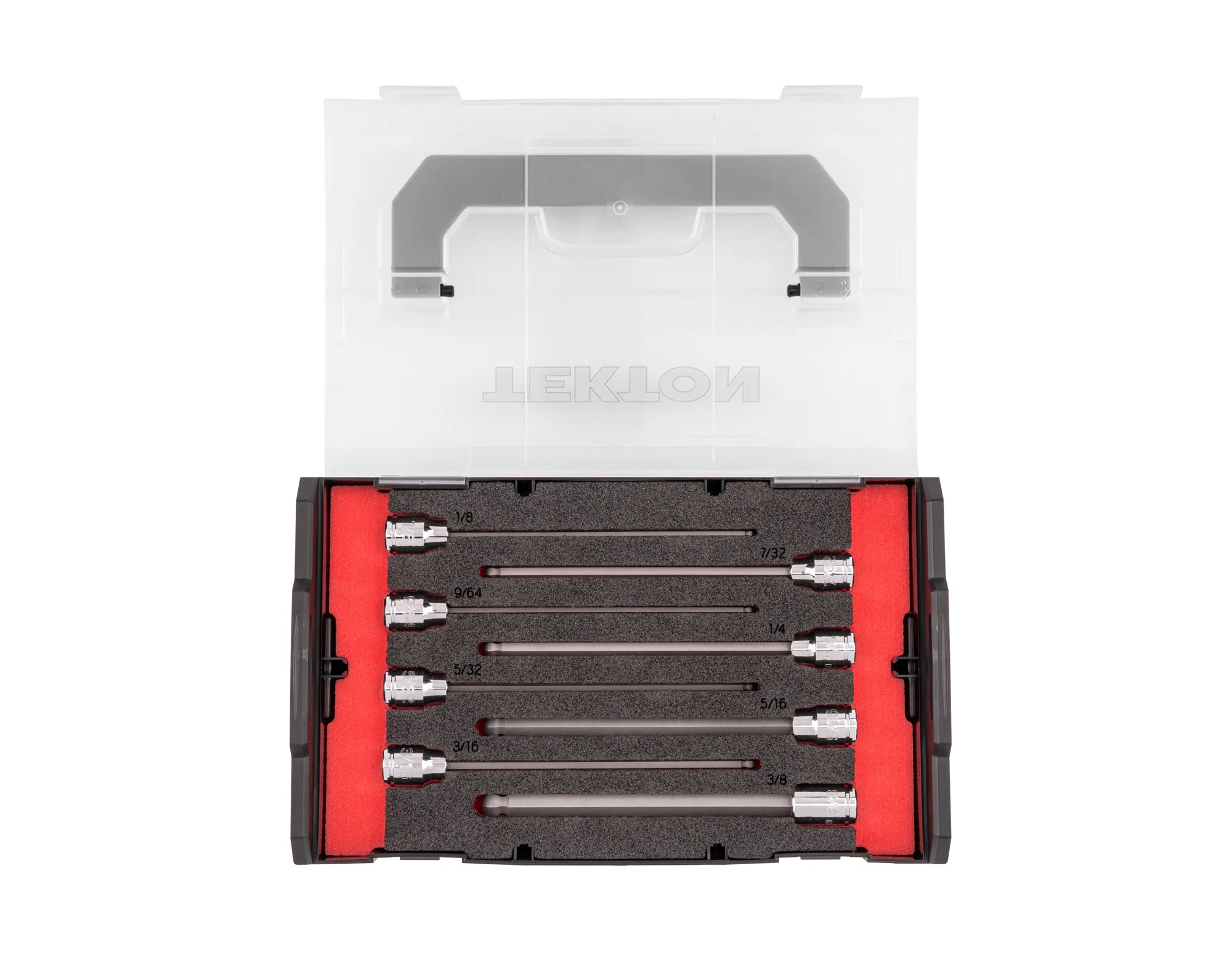 3/8 Inch Drive Long Ball End Hex Bit Socket Set with Mini Stacking Tool Box, 8-Piece (1/8 - 3/8 in.)