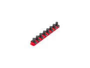 1/2 Inch Drive x 8 Inch Socket Rail, 8 Clips (Red)