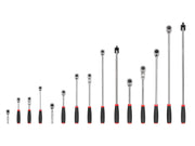 1/4, 3/8, 1/2 Inch Drive Quick-Release Comfort Grip Ratchet and Breaker Bar Set (15-Piece)