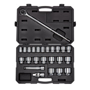 3/4 Inch Drive Shallow 12-Point Socket and Ratchet Set with Case, 24-Piece (3/4 - 2 in.)