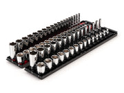 3/8 Inch Drive Shallow and Deep 6-Point Socket Set with Rails and Trays, 68-Piece (1/4 - 1 in., 6 - 24 mm)