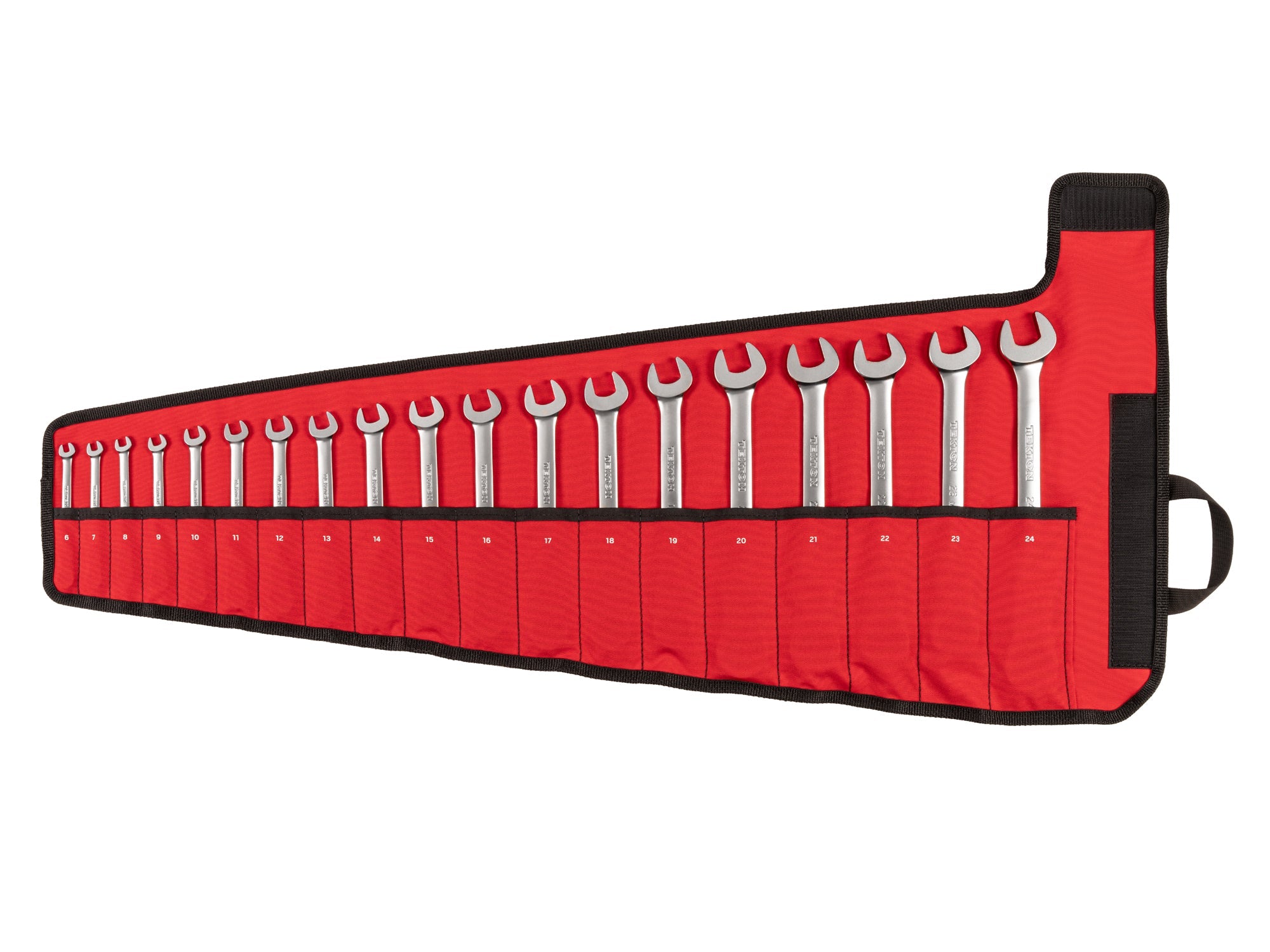 Reversible Ratcheting Combination Wrench Set with Roll, 19-Piece (6 - 24 mm)