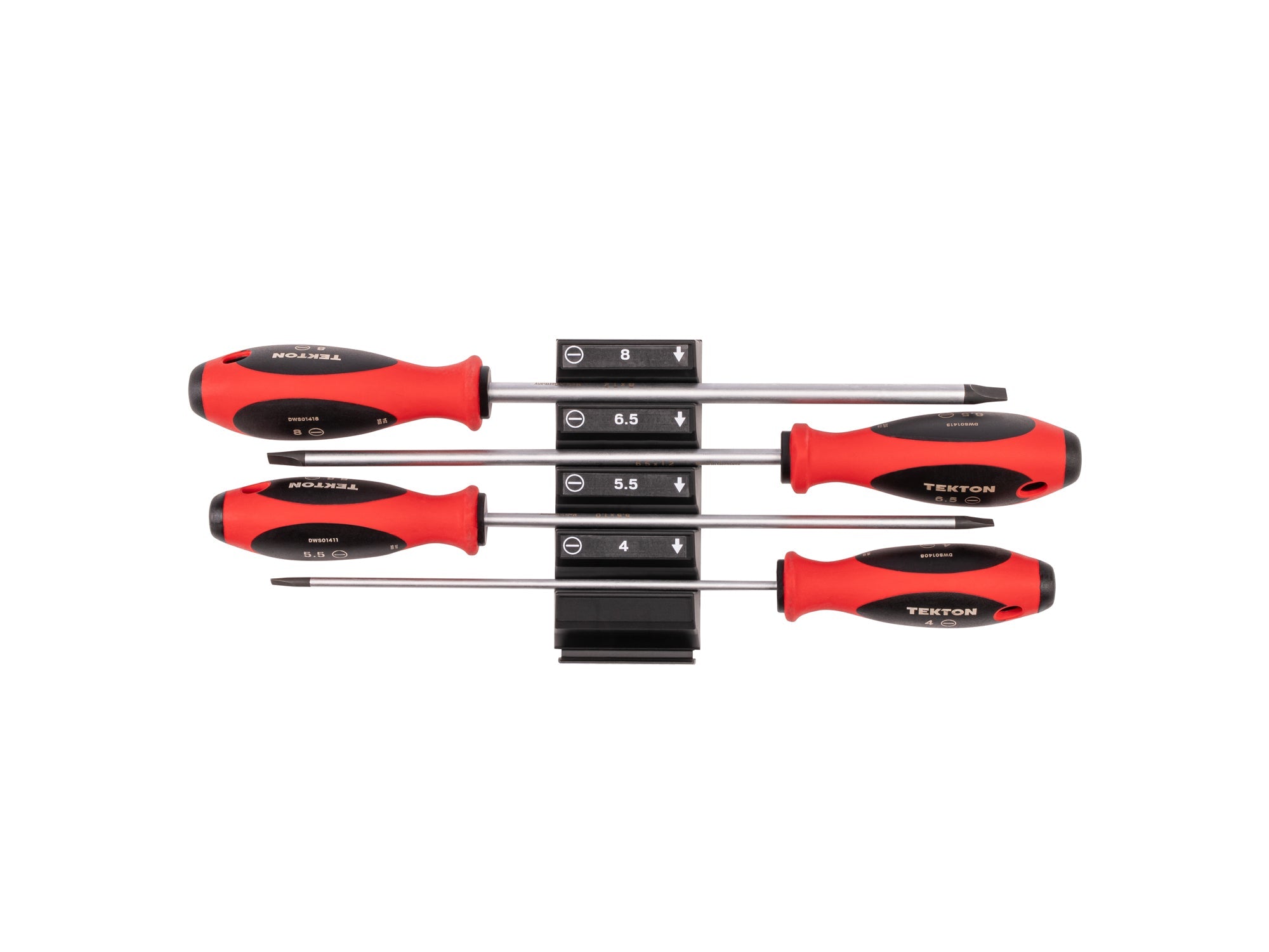 Slotted Screwdriver Set with Modular Organizers - 8 Inch Shanks, 4-Piece (4 - 8 mm)