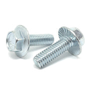 1/4-20x3/4" Grade 5 Serrated Hex Large Flange Bolts Zinc Clear