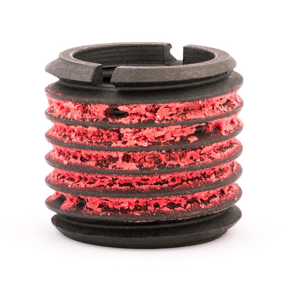 7/8"-9 x 1-1/4"-7 Carbon Steel Standard Wall Thread Insert for Metal w/ Red Loctite