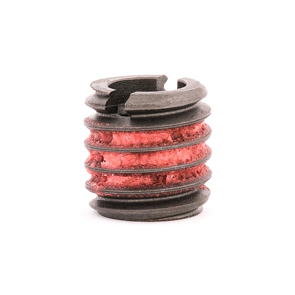 1/4"-28 x 7/16"-14 Carbon Steel Standard Wall Thread Insert for Metal w/ Red Loctite