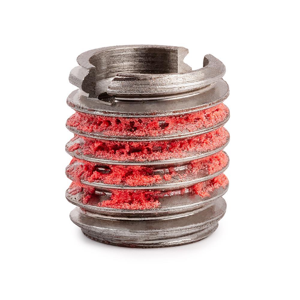 7/16"-14 x 5/4"-11 Stainless Steel Standard Wall Thread Insert for Metal w/ Red Loctite