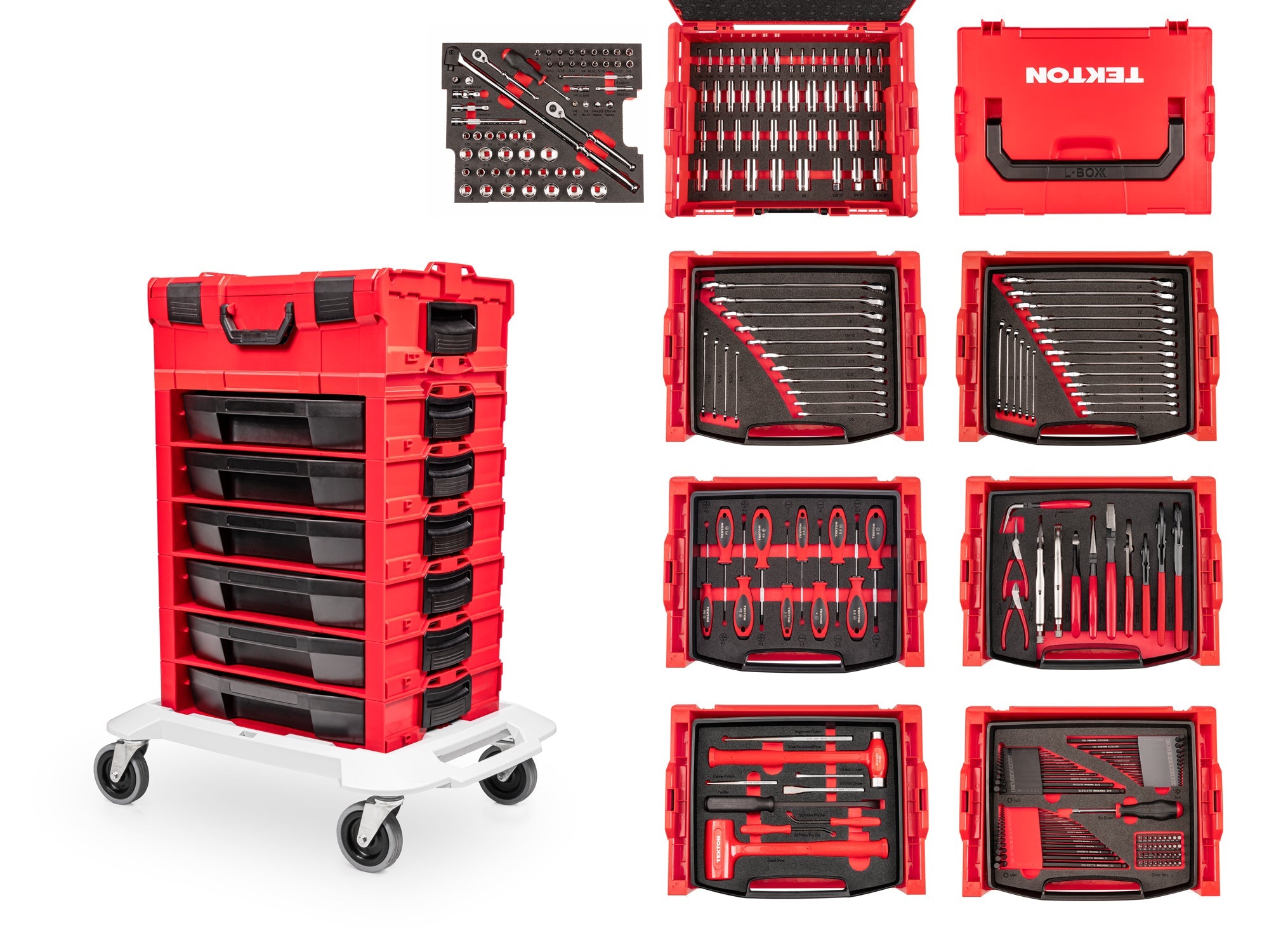 248-Piece Tool Set in Modular Stacking Tool Cart (6-Drawer)