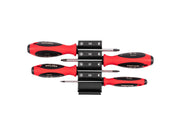 Square Screwdriver Set with Modular Organizers - 4 Inch Shanks, 4-Piece (#0 - #3)