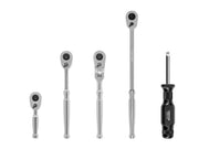 1/4 Inch Drive Quick-Release Ratchet and Spinner Handle Set (5-Piece)