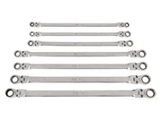 Long Flex Head 12-Point Ratcheting Box End Wrench Set, 7-Piece (6-19 mm)