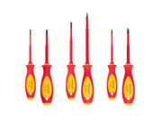 Phillips, Slotted, Square Insulated Screwdriver Set, 6-Piece (#1-#2, 5.5-6.5 mm, #1-#2)