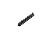 1/2 Inch Drive x 8 Inch Socket Rail, 8 Clips (Black)