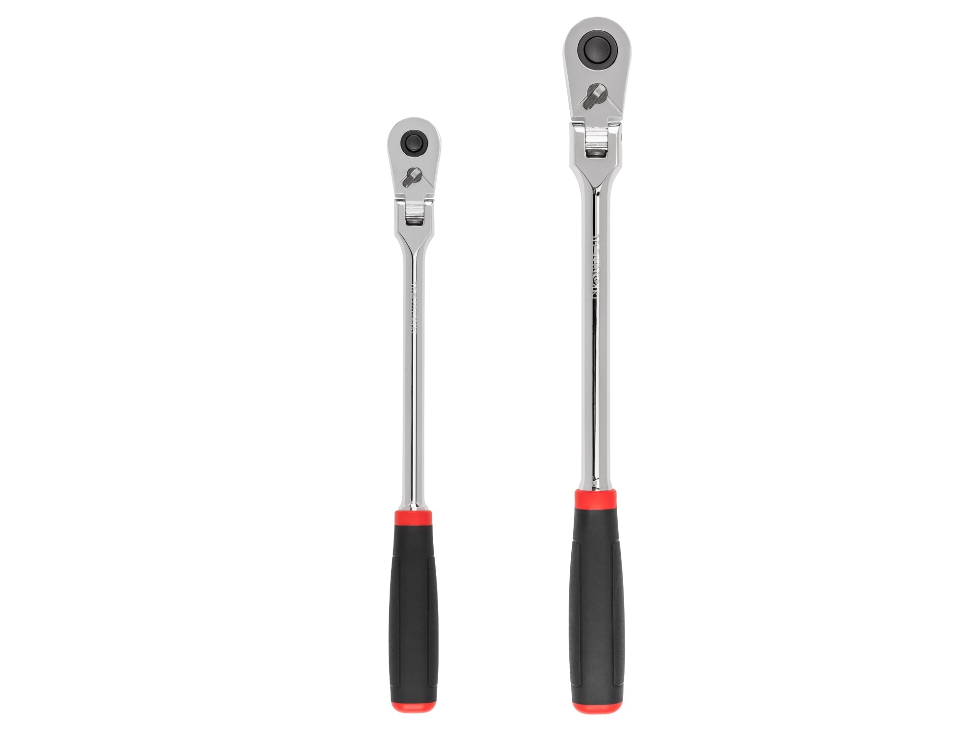 3/8, 1/2 Inch Drive Flex Head Quick-Release Comfort Grip Long Ratchet Set, 2-Piece (12, 14 in.)