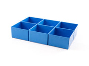 4 x 4 Inch Organizer Bin Set, 6-Piece (Blue)