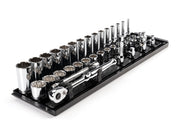 3/8 Inch Drive Shallow and Deep 12-Point Socket and Ratchet Set with Rails and Tray, 36-Piece (1/4 - 1 in.)